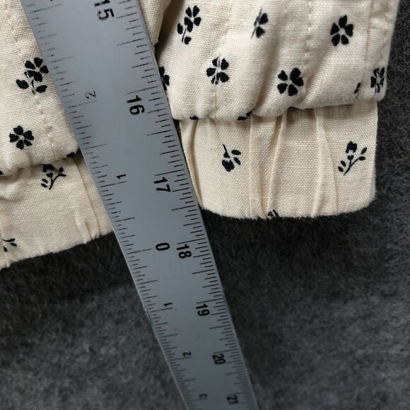 H&M Girls 6X/7 Cotton Linen Bomber Jacket Ivory Floral Zip Lightweight Lined - Picture 9 of 9